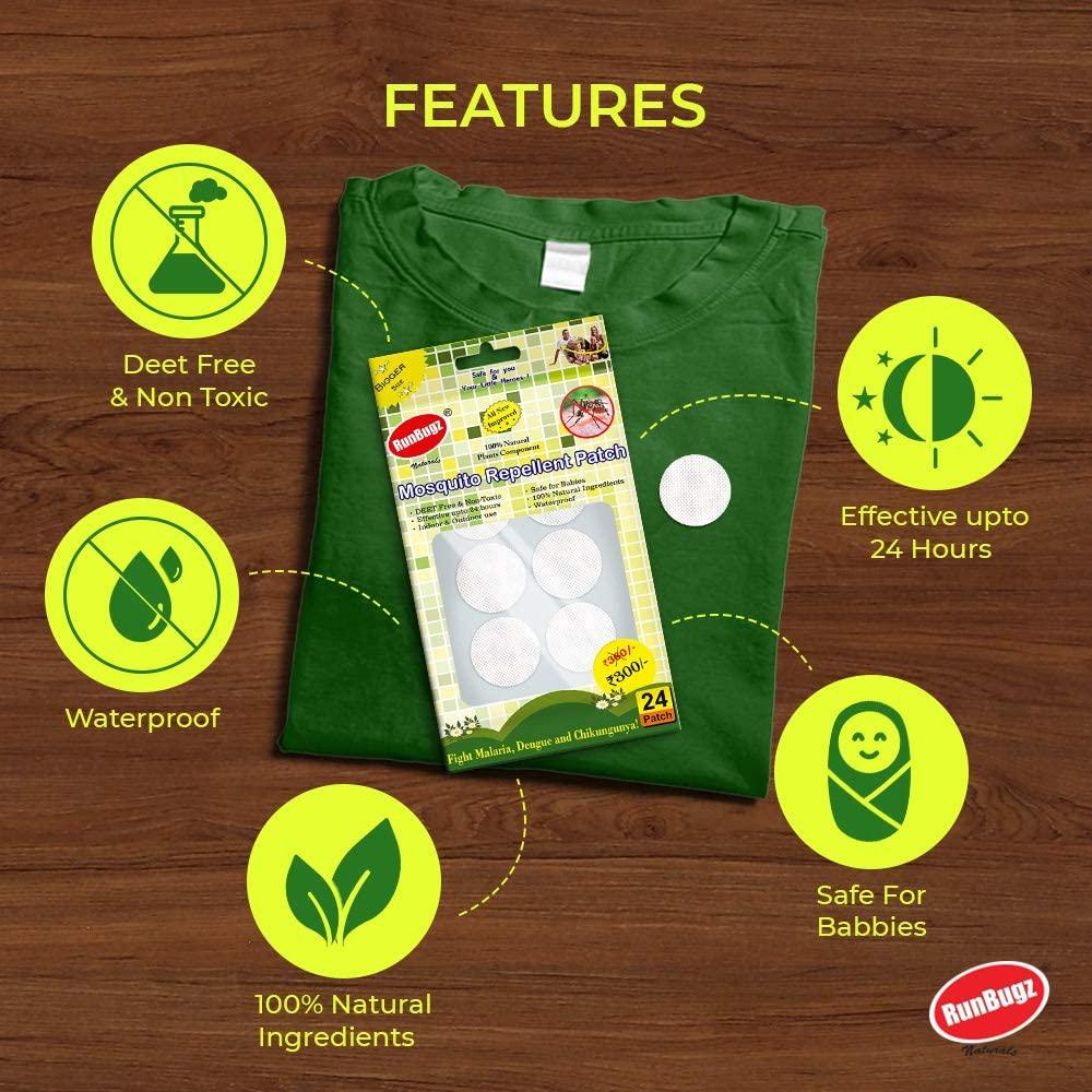 RUNBUGZ RunBugz Mosquito Repellent Patches For Kids - 48 Mosquito Patches - Pack of 3 - Deet-Free - Waterproof - Natural