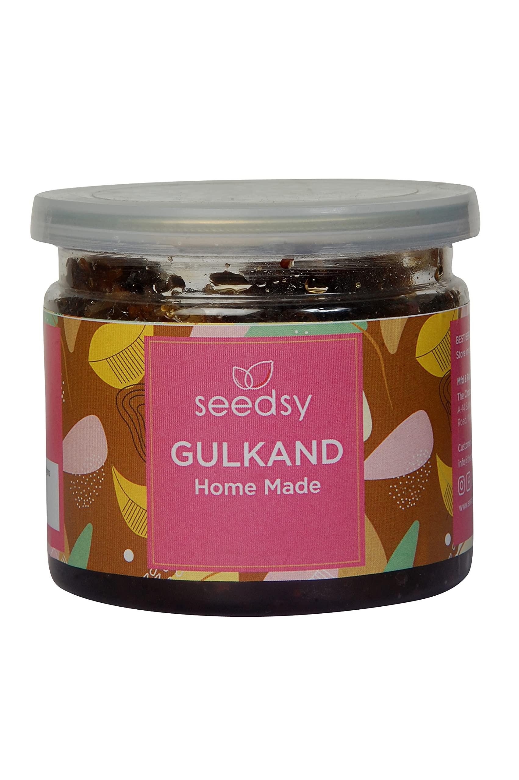 SEEDSY SEEDSY Natural Gulkand 200gms and Dryfruit Gulkand 200gms Sundried Made with Pink Rose Petals, Mishri - Rock Sugar, Almond, Cashew, Pistachios, Cardamon - Elaichi, Saffron / Kesar  400gms