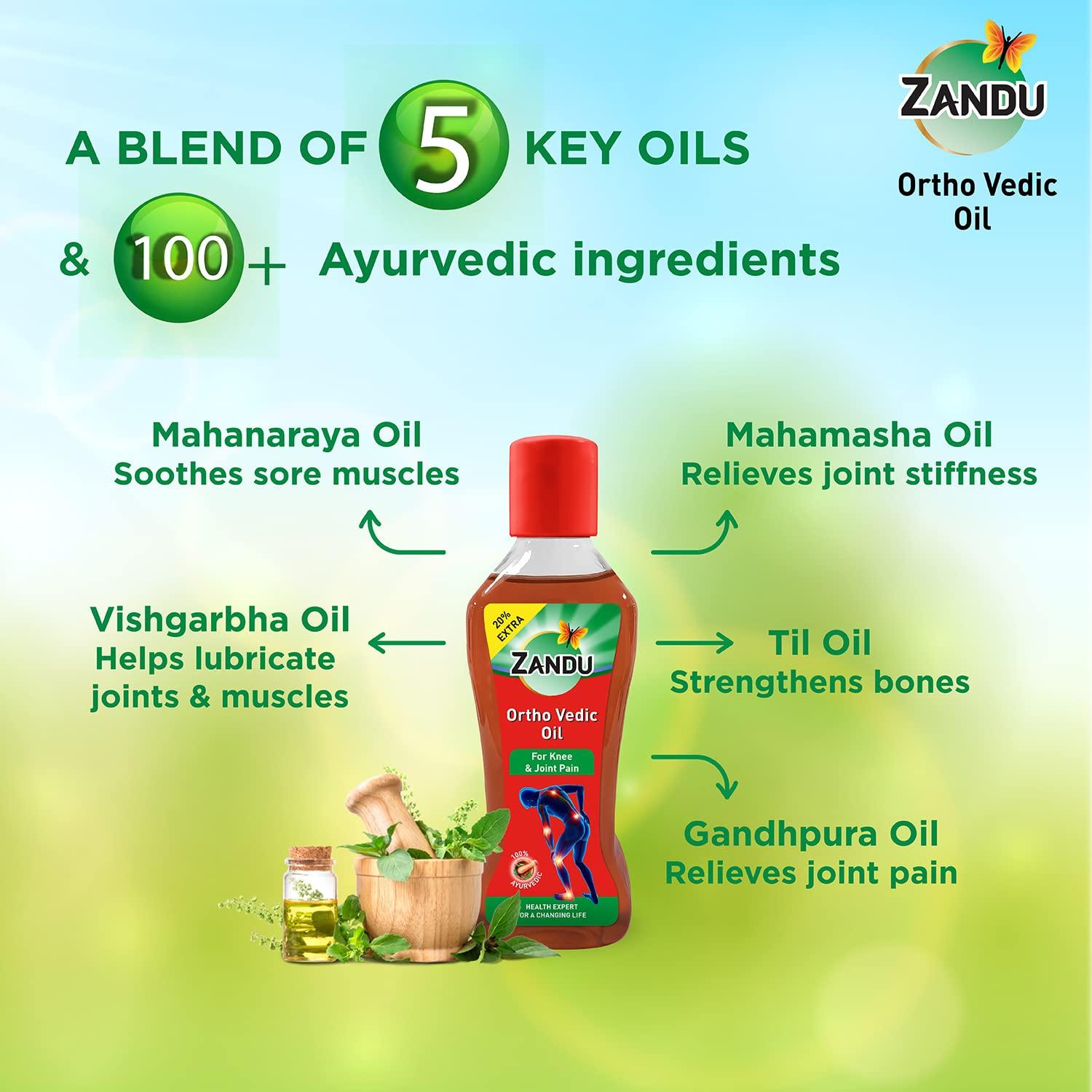Zandu Zandu Balm 8 Ml Free With Zandu Ortho Vedic Oil 50 Ml Pack Of 2(10 Ml Extra)