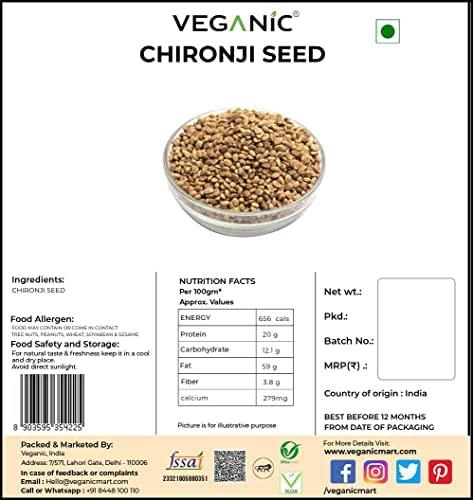 Veganic Veganic Chironji Seed | Almondette/Kernels Seeds | Charoli | Cheeronji Dried Fruit (400g)