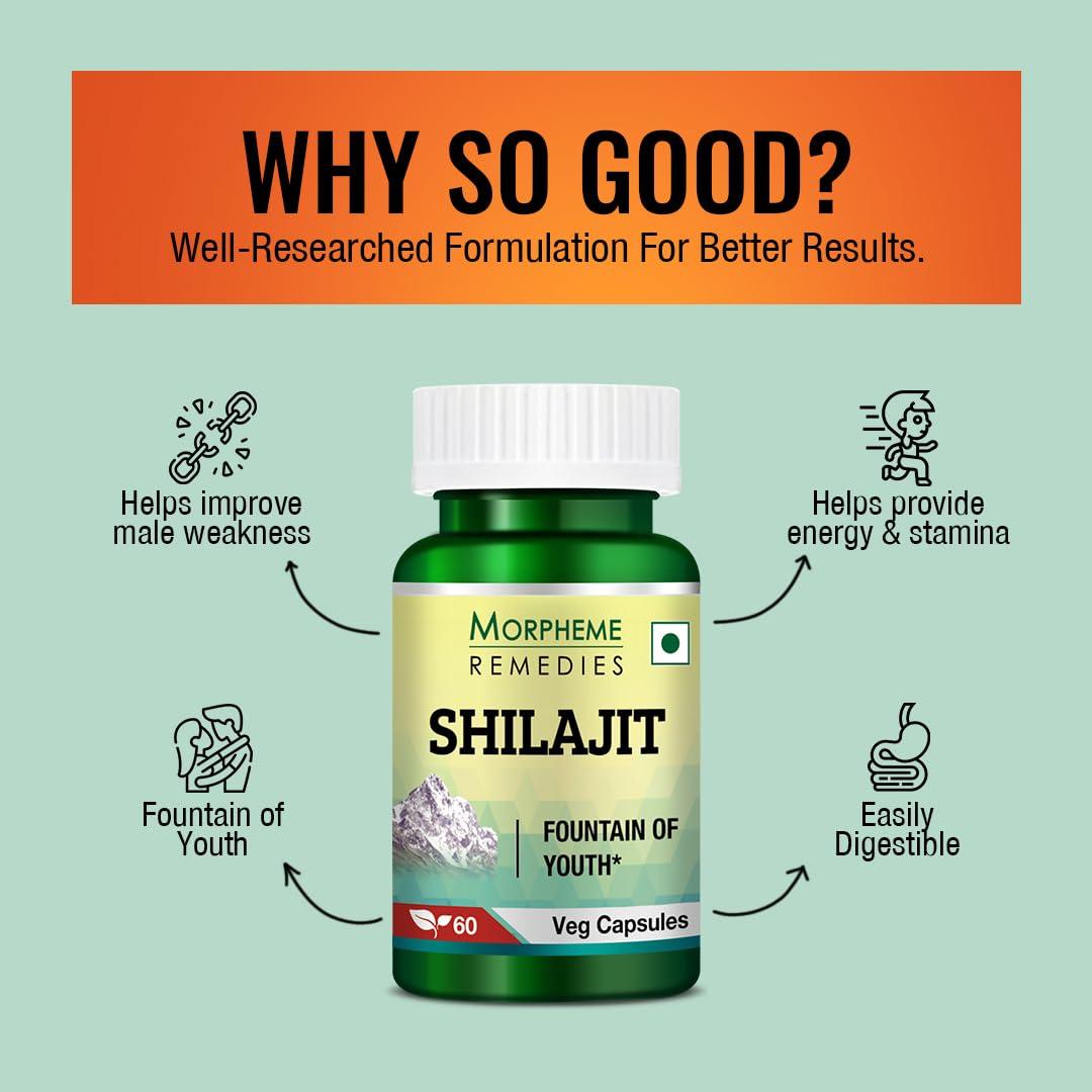 Morpheme Remedies Morpheme Remedies Shilajit 500mg Extract 60 Veg Caps - 6 Bottles
