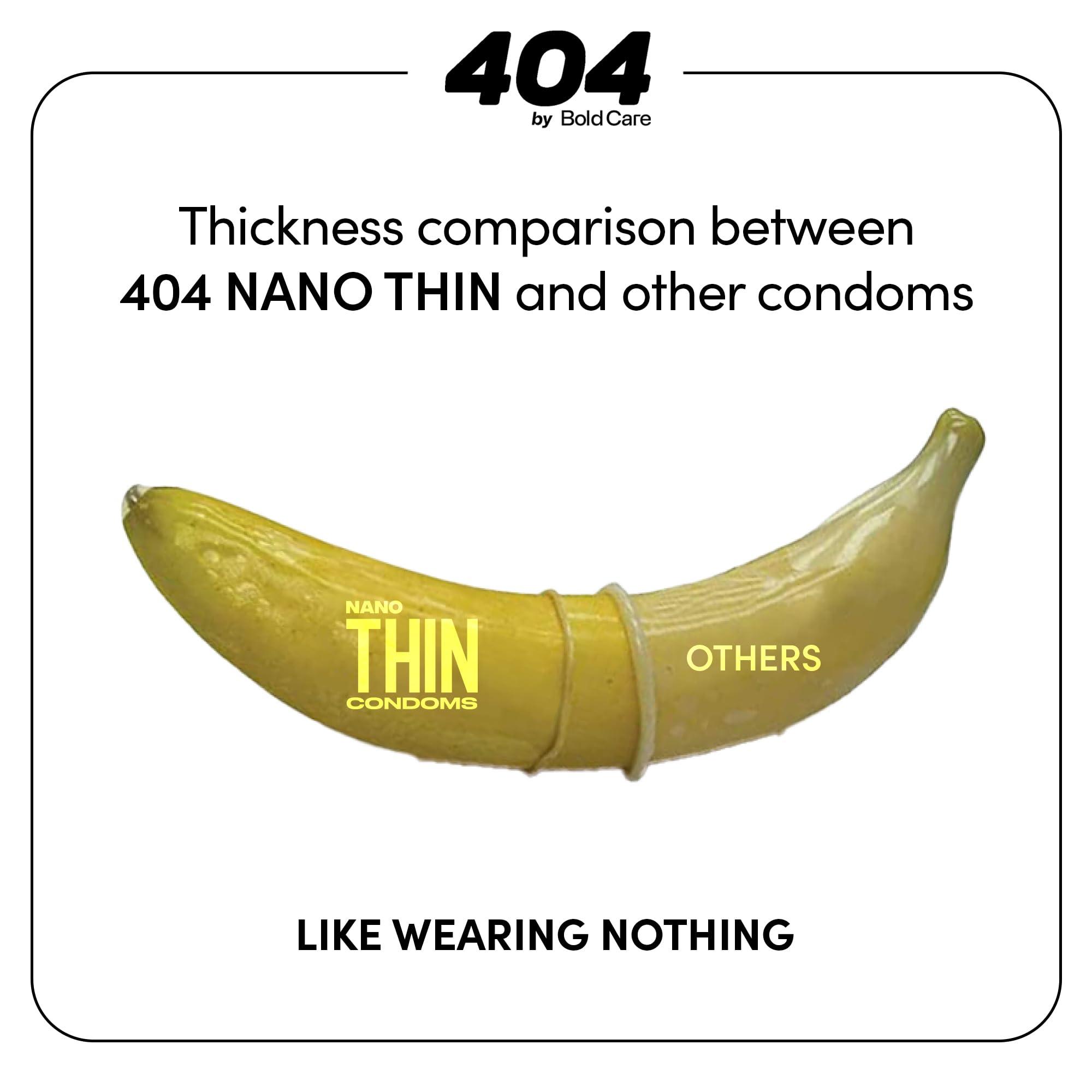 Bold Care Bold Care 404 Super Nano Thin Condoms For Men - 50 Microns - 10 Units - Intense Fit - Barely There Feel + Bold Care 404 Super Ultra Thin Chocolate Flavored Condoms For Men - 60 Microns - 10 Units