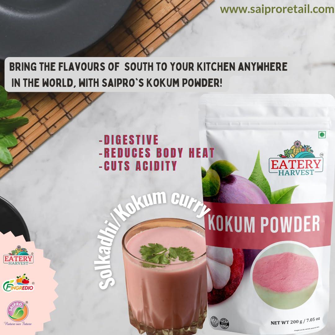 EATERY HARVEST EATERY HARVEST by Saipro Kokum Powder 200 Gm For Soups, Juices, Curries, Solkadhi, Beverages All Natural, No Preservatives