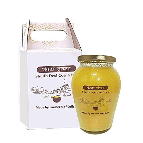 Desi Ghee DESI COW GHEE|GLASS JAR |PURE DESI GHEE |MADE BY FARMER'S OF ODISHA(1LTR (Pack of 1))