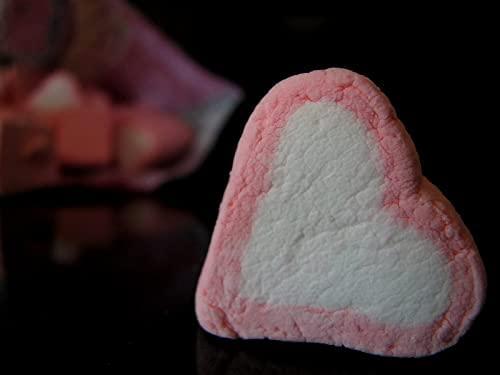 Veganic Veganic Marshmallows Pure Veg 50 Pieces Heart Shape Strawberry Vanilla Flavour Pink White Marshmallow Candy Soft And Tasty Candy Perfect For Kids Adults 100gm