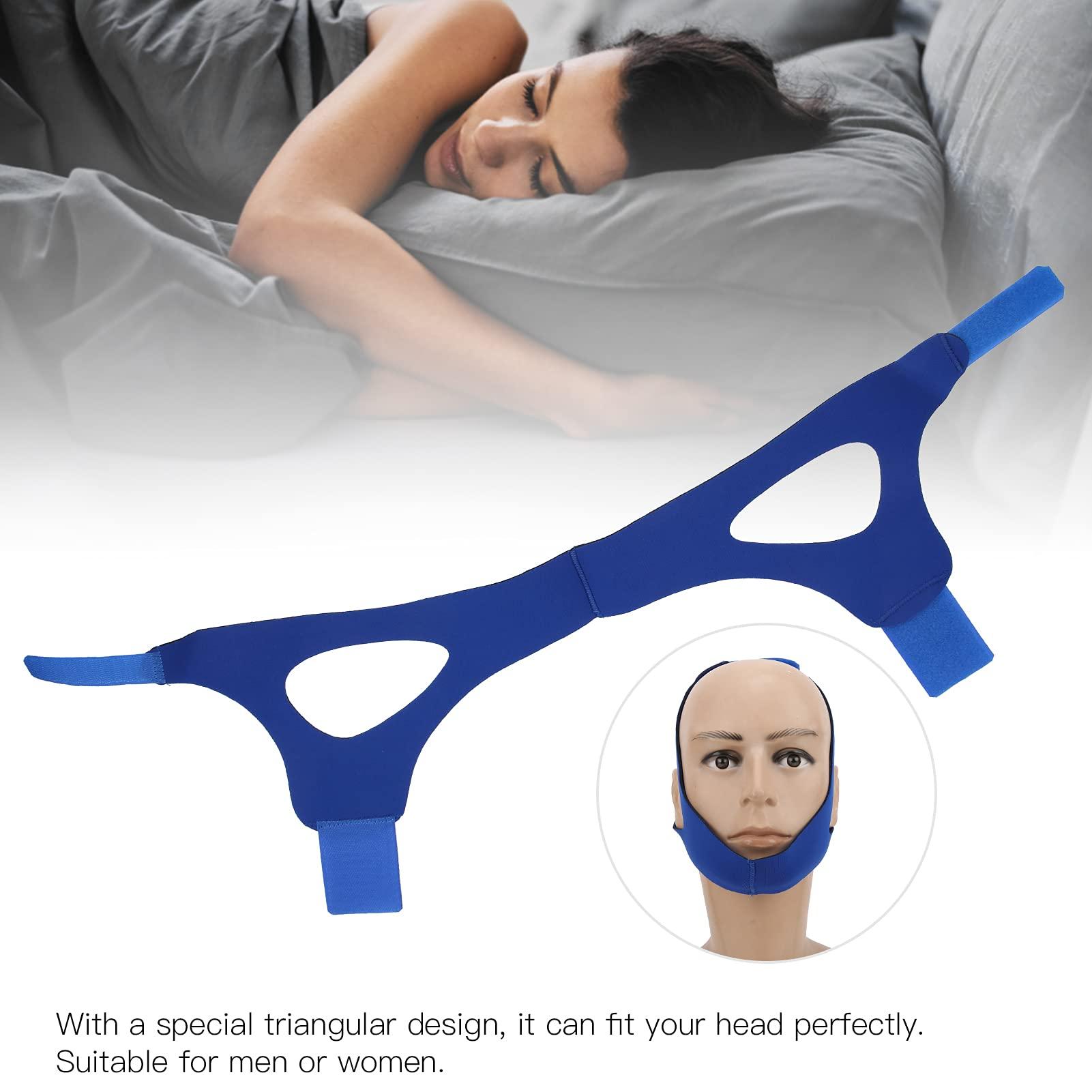 Folanda CPAP Chin Strap, Anti Snore Chin Strap, Adjustable Snoring Solution/Sleep Aid for Men and Women, Stopper Chin Straps for Snoring, Anti Snoring Devices, Stop Snoring, More Nose Breathing (Blue)