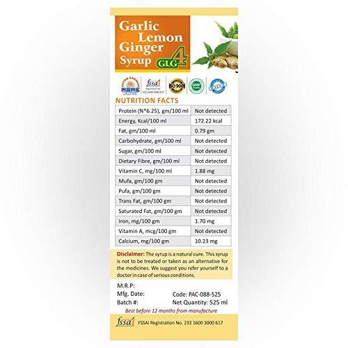 SKSB SKSB GLG4 Garlic, Lemon, Ginger, Apple Cider Vinegar Syrup (without Honey) 525 ml