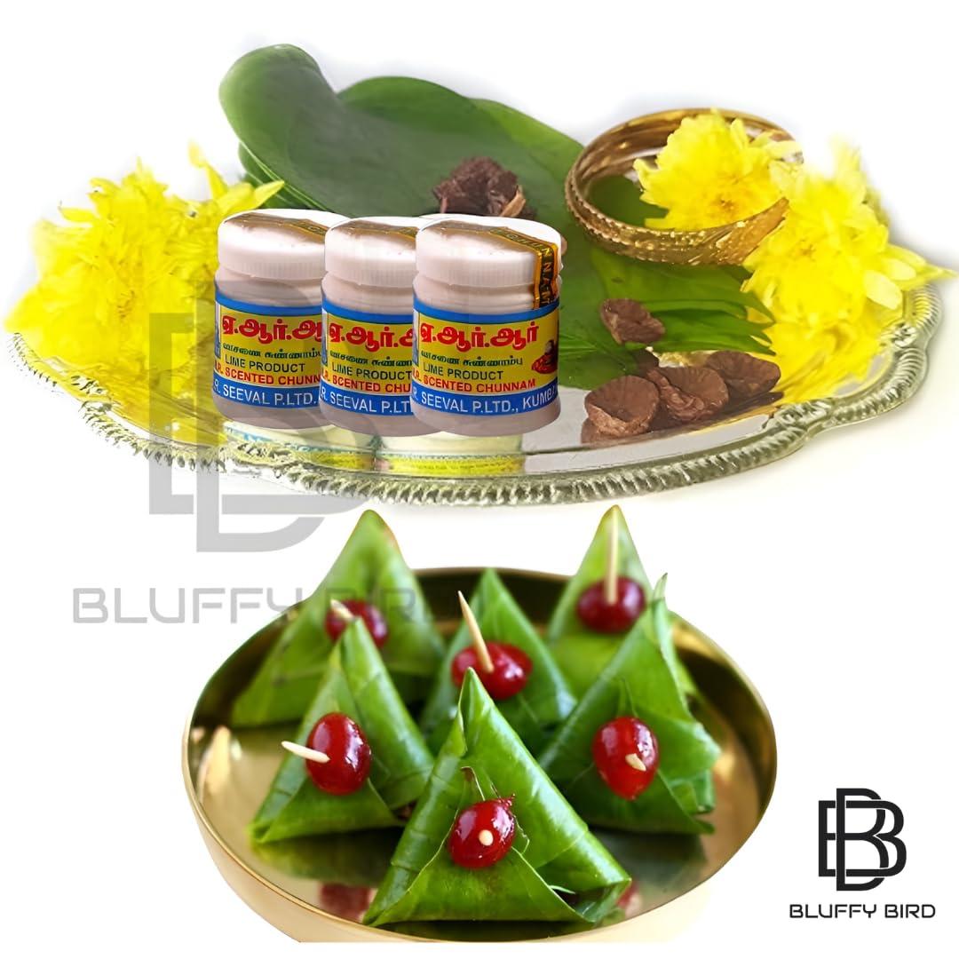 Generic ARR Kumbakonam Vaasanai Sunnambu Paste/Scented Colour Chunnam/Paan Chuna/Supari Chuna/Calcium Carbonate - Each 80gm Weight - Pack of 3pc