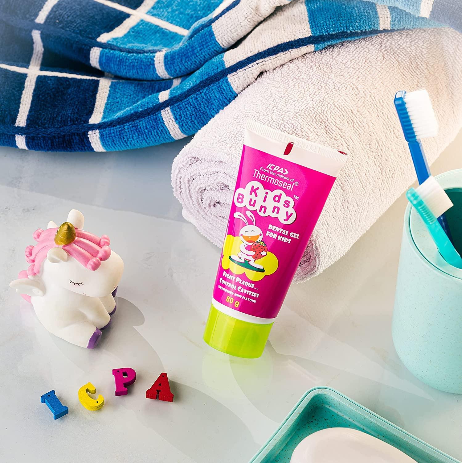 ICPA ICPA Kids Dyny Manual Toothbrush (Pack Of 2) & Kids Bunny Toothpaste 80 Gm For Kids,Assorted