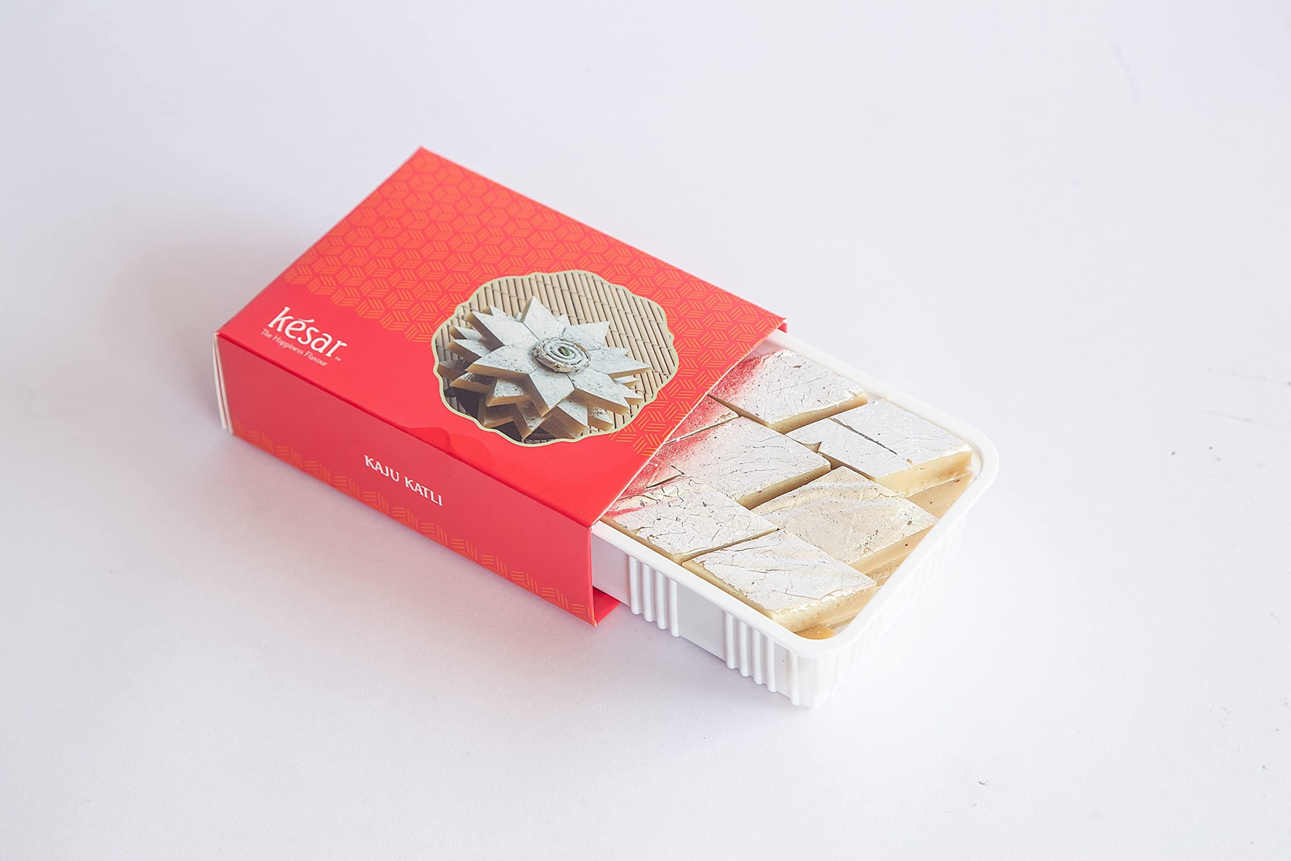 Dessert Drama Dessert Drama by Kesar Sweets | Kaju Katli 200gm | Traditional Sweets Indian Mithai | Fresh Box Pack | Kajoo Katli | Kaju Katri | Kaju Barfi