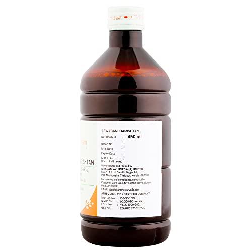 SITARAM Sitaram Ayurveda Ashwagandharishta 450 ml | Kerala Ayurvedic Ashwagandharishtam | Ashwagandharishta syrup
