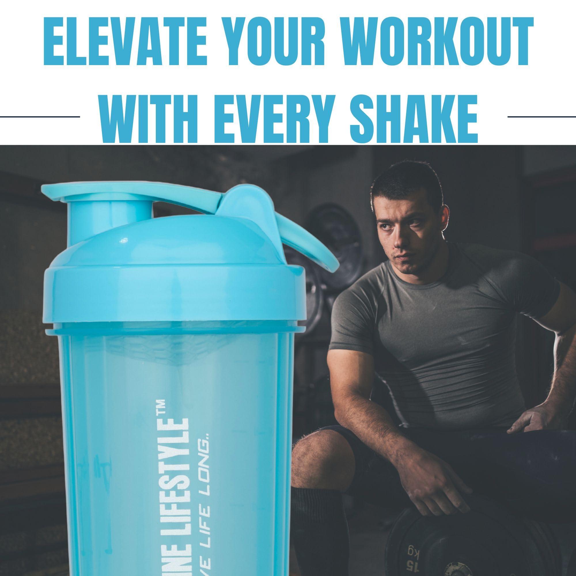 DIVINE NUTRITION LIMITED EDITION BY SAHIL KHAN DIVINE NUTRITION Blue Bottle 600ml BPA Free Leakproof Protein Blender Gym Shaker Bottle for Protein Supplements for Pre-Workout (Plastic, Pack of 1)