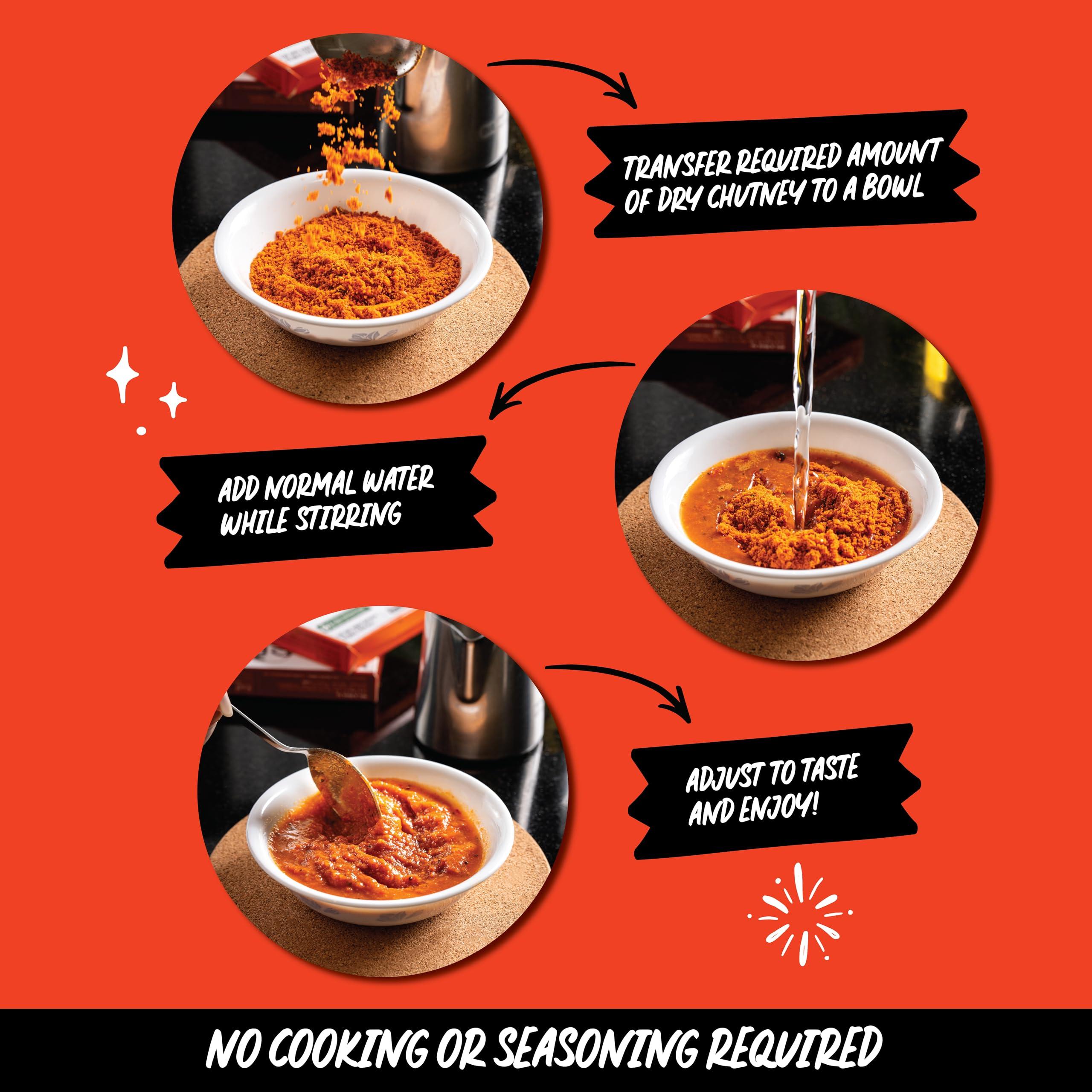 CHUTNEFY Chutnefy - 5-Second Instant Tomato Chutney - Pack of 1 Serves (5-6) | Home Style Delicious & Ready-to-Eat Chutneys| 100% Natural Ingredient | No Preservatives or Additives