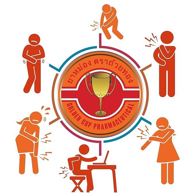 MISTYCDEP MISTYCDEP GOLDEN CUP Pain Relief Thai Balm Made In Thailand 8g (Pack Of 2)