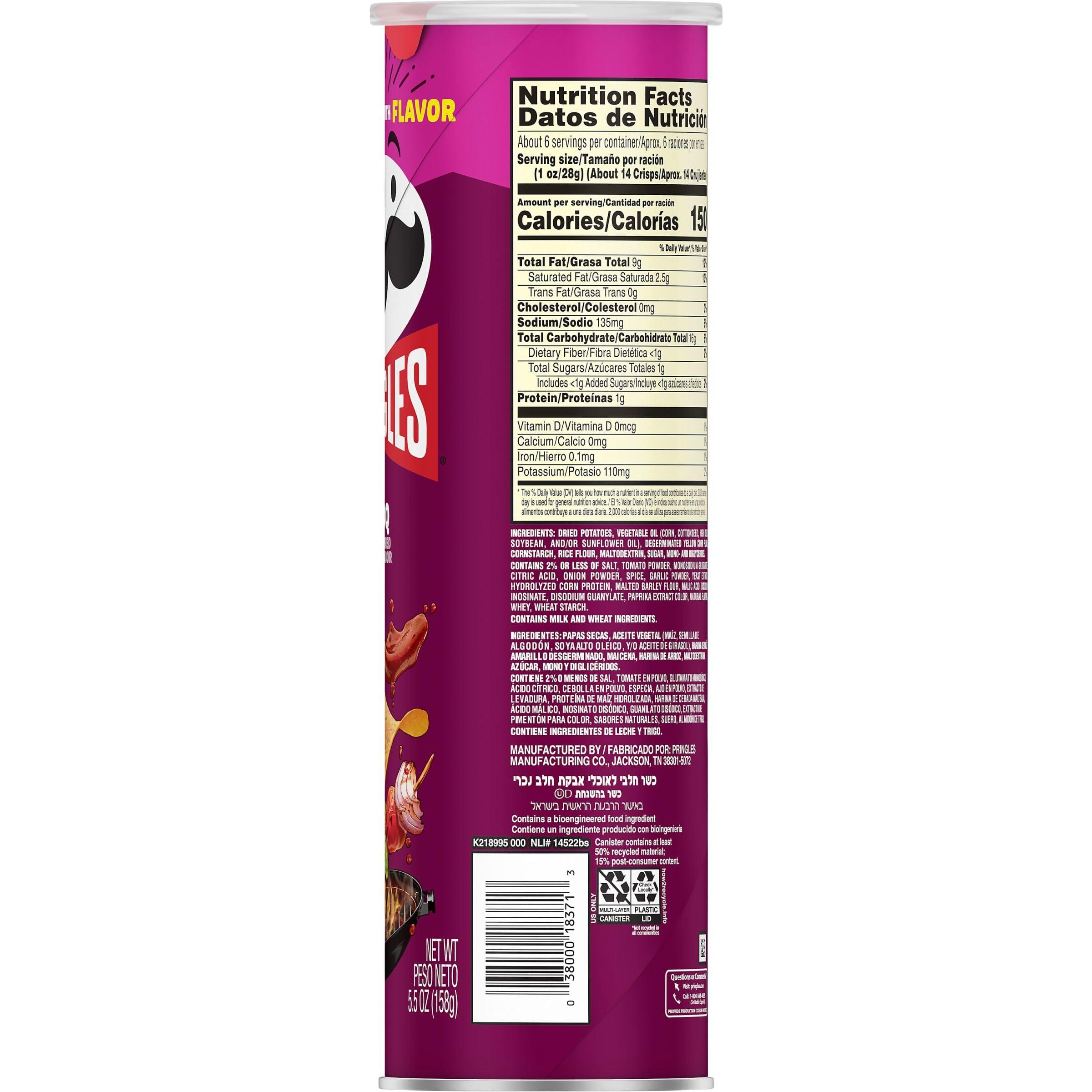 Pringles Pringles BBQ Potato Crisps, 158 g, Purple