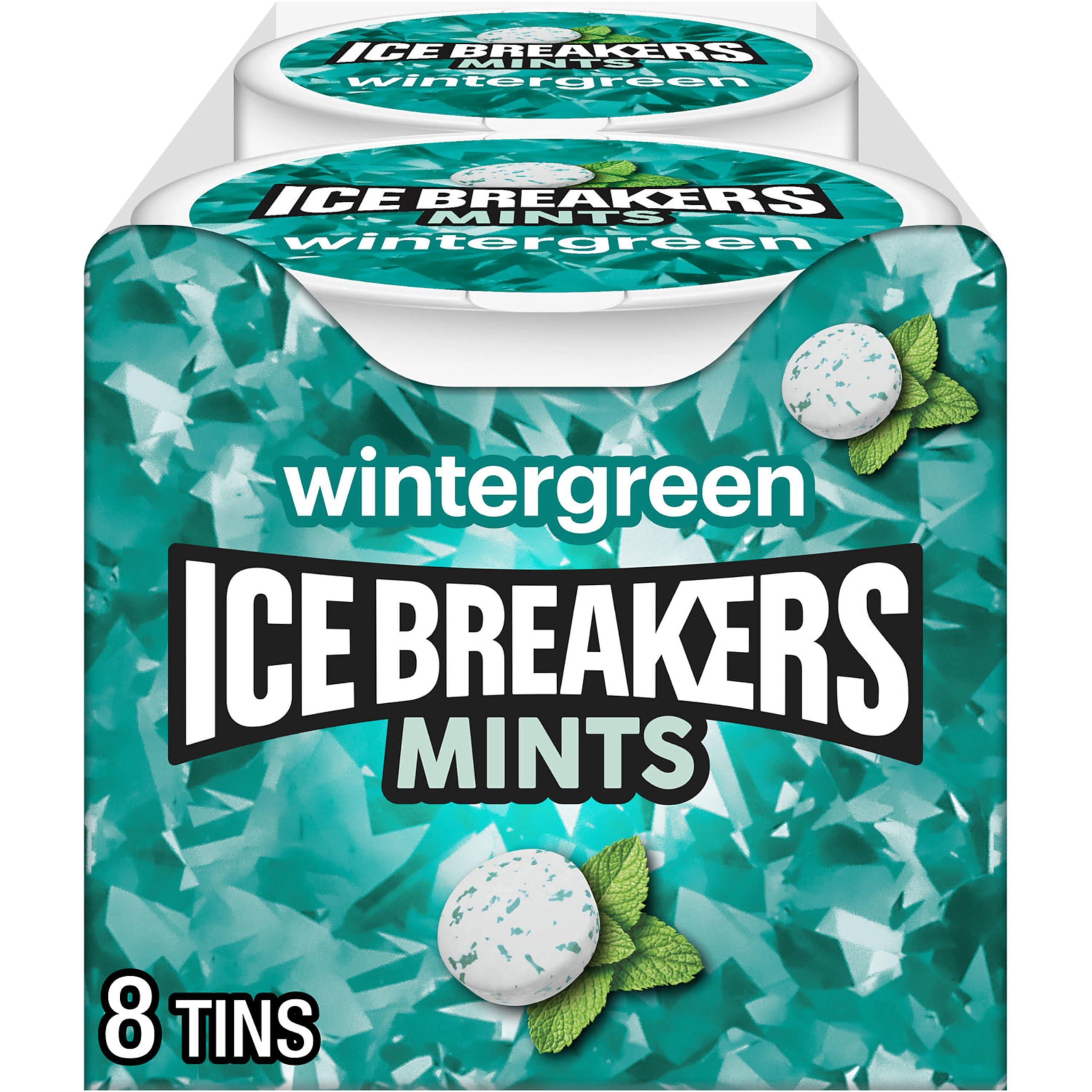 Ice Breakers Mints Ice Breakers Wintergreen Sugar Free Mints with Cooling Crystals, 1.5 oz 42 g, 8 Pack