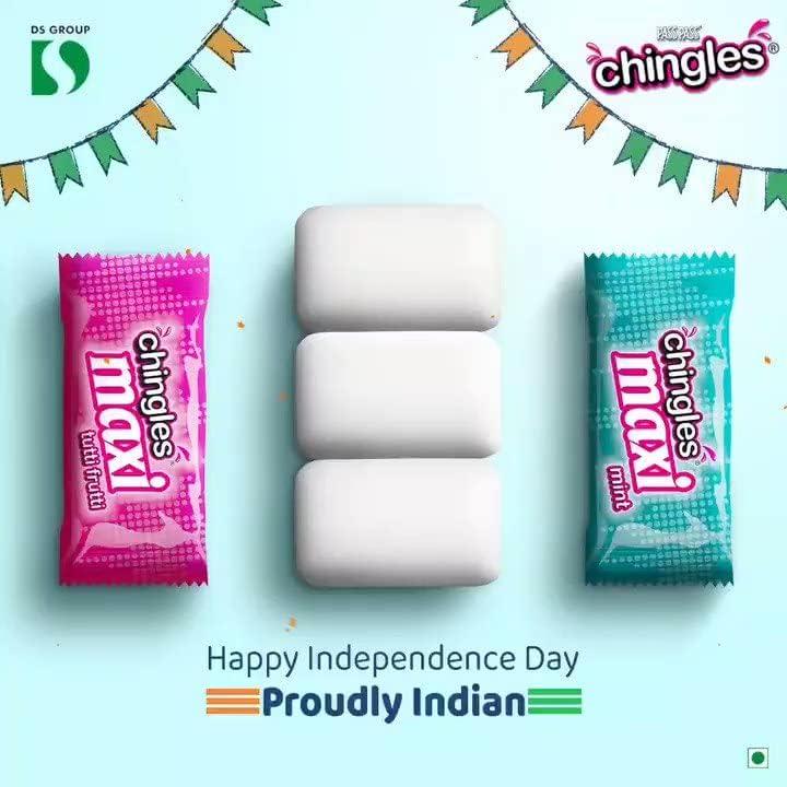 Generic Chingles Maxi Mint Tutti Frutti Chewing Gum | BUY THIS COMBO AND GET 2 PENS OF LUXOR FREE INSIDE /-