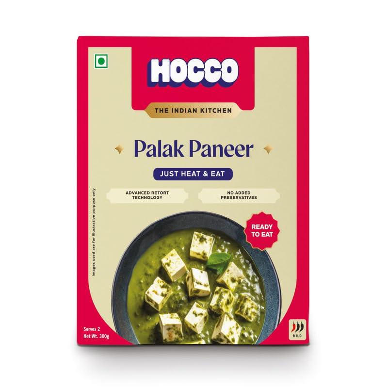 HOCCO HOCCO Ready to Eat Paneer Sabji | Ready to Cook | No Added Perservatives | Serves 2 People -300 gm (Palak paneer)