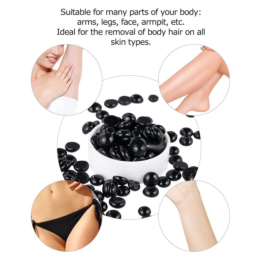 POOWE Hair Removal Wax Bean Body Hair Remover Hard Wax Beans No Strip Depilatory Hot Hard Wax Hair Removal Bean (Purple)-POOWE