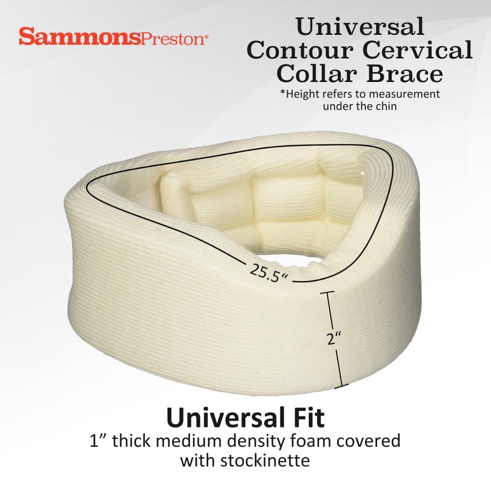 Sammons Preston Rolyan Universal Contour Cervical Collar Brace, Cream Color, 2\"