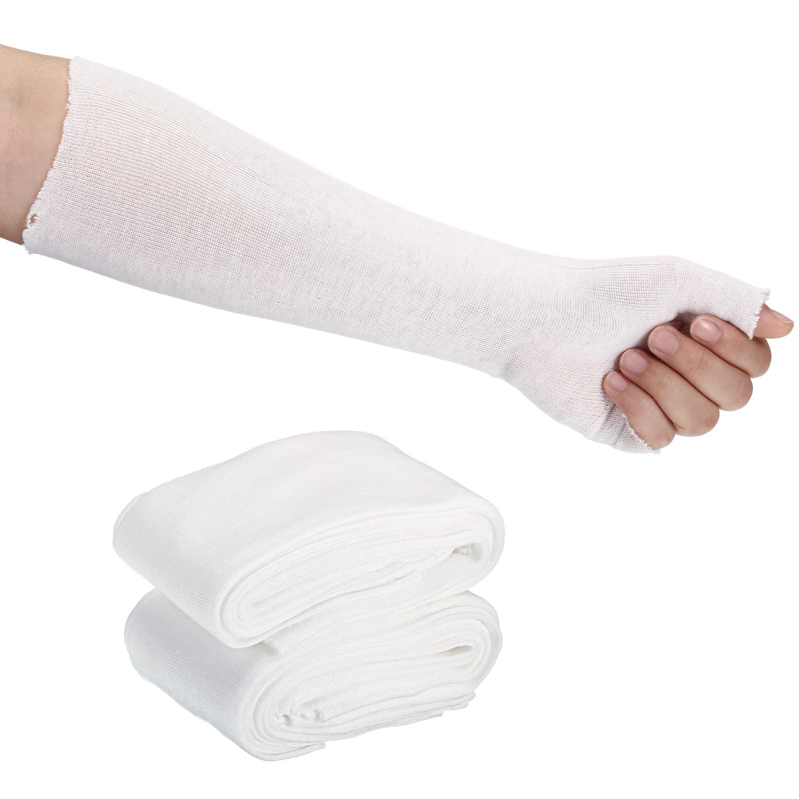 Nuanchu Nuanchu Tubular Stockinette Tubing Cotton Stockinette for Pre Wrap Use Elastic Arm Cast Stockinette for Arm Wrist Thumb Spica Stockinette Tubing Soft Wrist Arm Wraps (20 Pcs, 2 x 11.8 Inch)