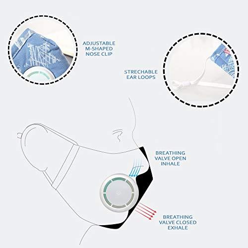 VRITRAZ VRITRAZ Print Reusable Washable PM 2.5 Anti Pollution Activated Carbon Dust Face Mask with Breathing Valve Red White