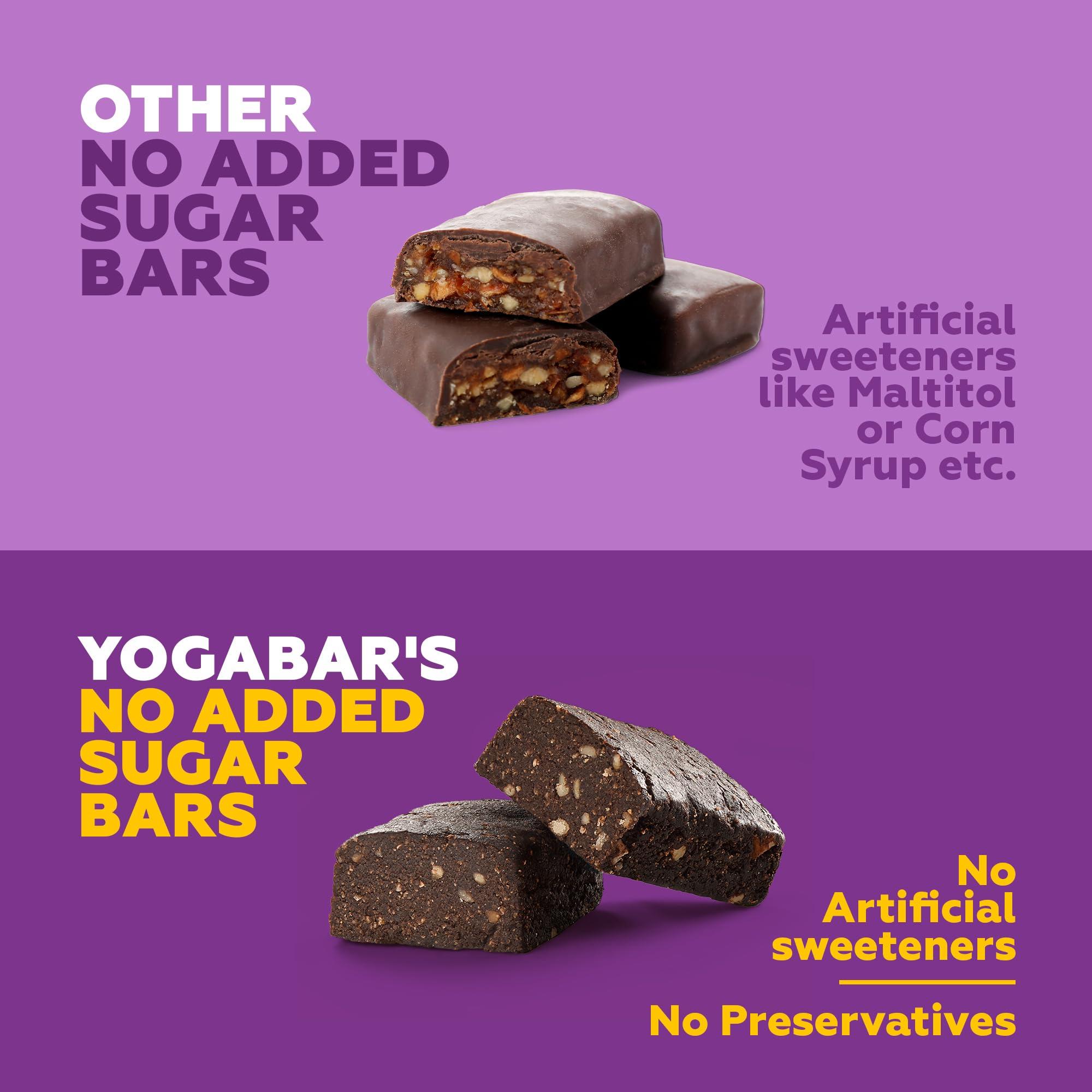 Yogabar Yogabar No Added Sugar 20g Protein Bars | High Protein & Energy Bars | Added Probiotics & Whey | 20g Protein & 10g Fibre Nutrition Bars| Pack of 15 x 70g Each | No Preservatives | Pack of 3