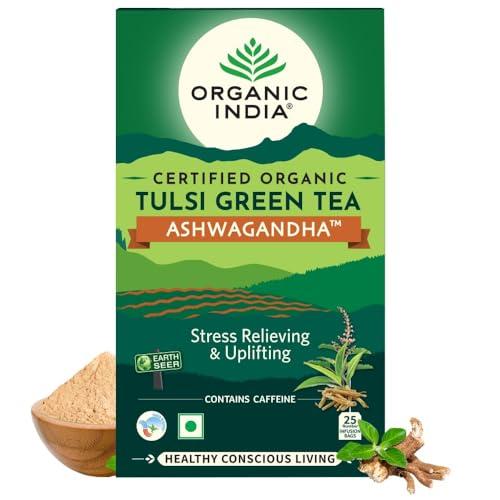 Organic India_ARIPL Organic India Tulsi Green Tea Ashwagandha - 25 Tea Bag (Pack of 1)