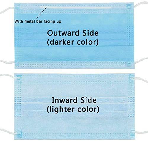 NightCare 3 Ply Disposable Face Mask Universal Breathable & Comfortable Non Surgical Safety Mask with Earloop & Nose Pin (175 Pcs)