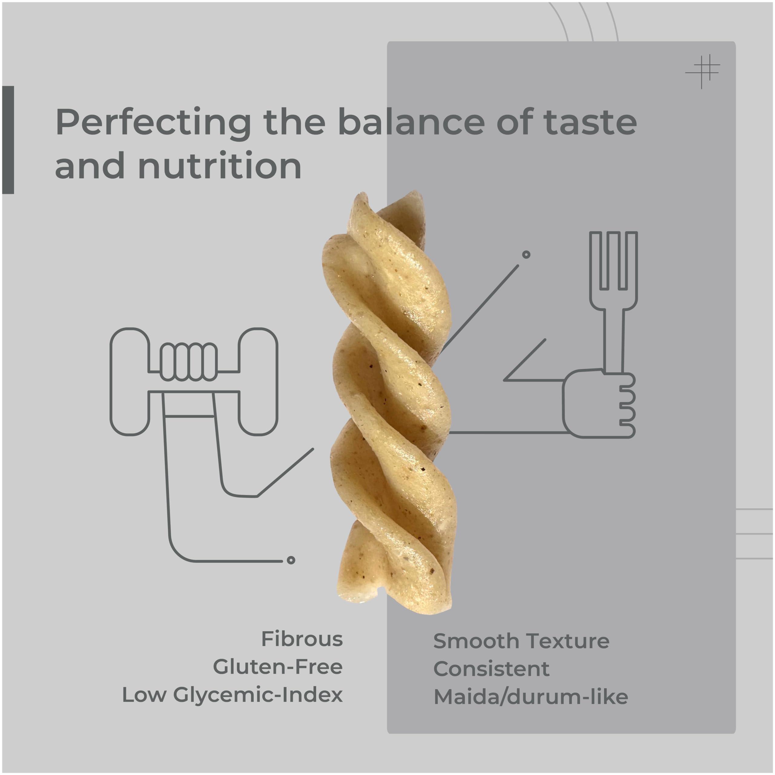 THE MILLET COMPANY The Millet Company Sprouted Bajra Pasta Fusilli, Gluten-free, Maida-Free, High-Fibre Pasta