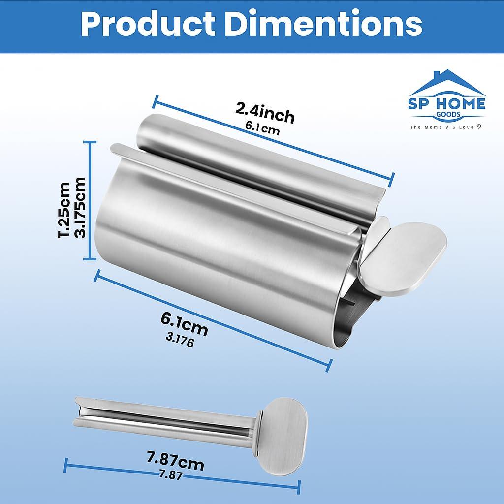 Smart House Inc Smart House Inc Toothpaste Squeezer Tube Roller - Set of 2 Stainless Steel Tube Squeezer Rollers, Saves Toothpaste, Creams, Puts An End To Waste (Stainless Steel)