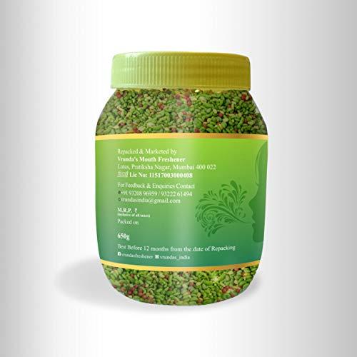 Vrunda's Vrunda's Green Mukhwas / Deluxe Mouth Freshener 650 Gm [Indian Mouthfreshner,Natural Badishep ,Healthy Fennel Seeds,Roasted Saunf,Digestive Aniseed ,Mix variyali, After Meal Mukhwas]