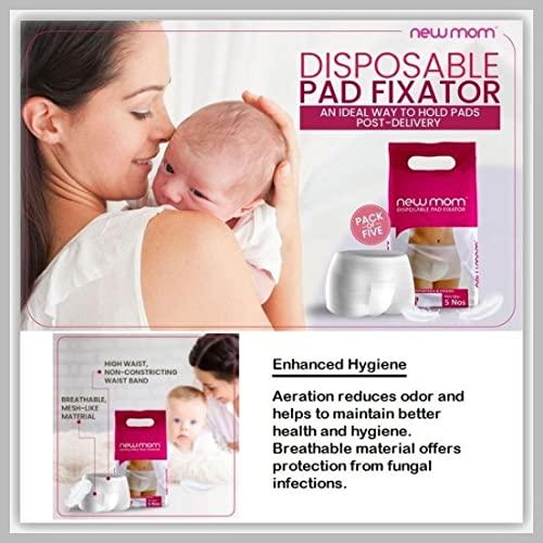 TUNSECHY TUNSECHY (Set of 25) New Mom Disposable Maternity Sanitary Pads for Women. 20 Medi pads for Medium Flow (450ml) + 5 XXXL size New Mom Panty Pad Fixator (washable and reusable) New Post Pregnancy Kit