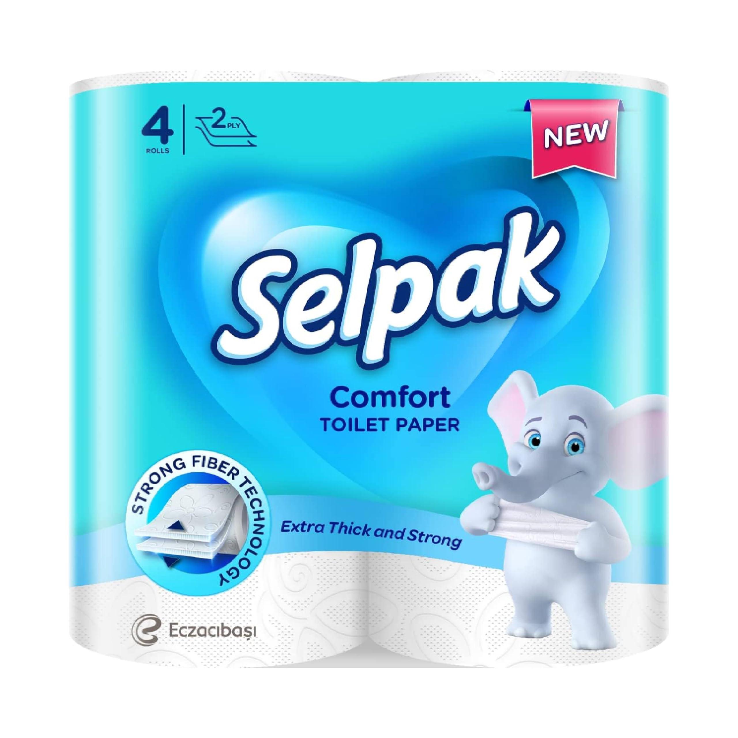 SELPAK SELPAK Comfort Extra Strong Toilet Roll 2 Ply 4 Roll White