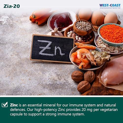 WESTCOAST WEST-COAST Zia-20 Zinc Sulphate 20mg 10x10 tablets for Zinc deficiency, enhanced Immune Support, Nutrient Absorption & Overall Wellness.