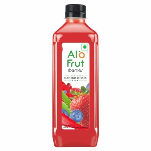 ALO FRUT Alo Frut Berries Aloevera Chunks & Juice 300ml(Pack of 24) - 1 Case | Fruit Juice Mai Aloevera Chunks| Healthy Hai Isme Aloevera Hai | Ready To Serve Drink
