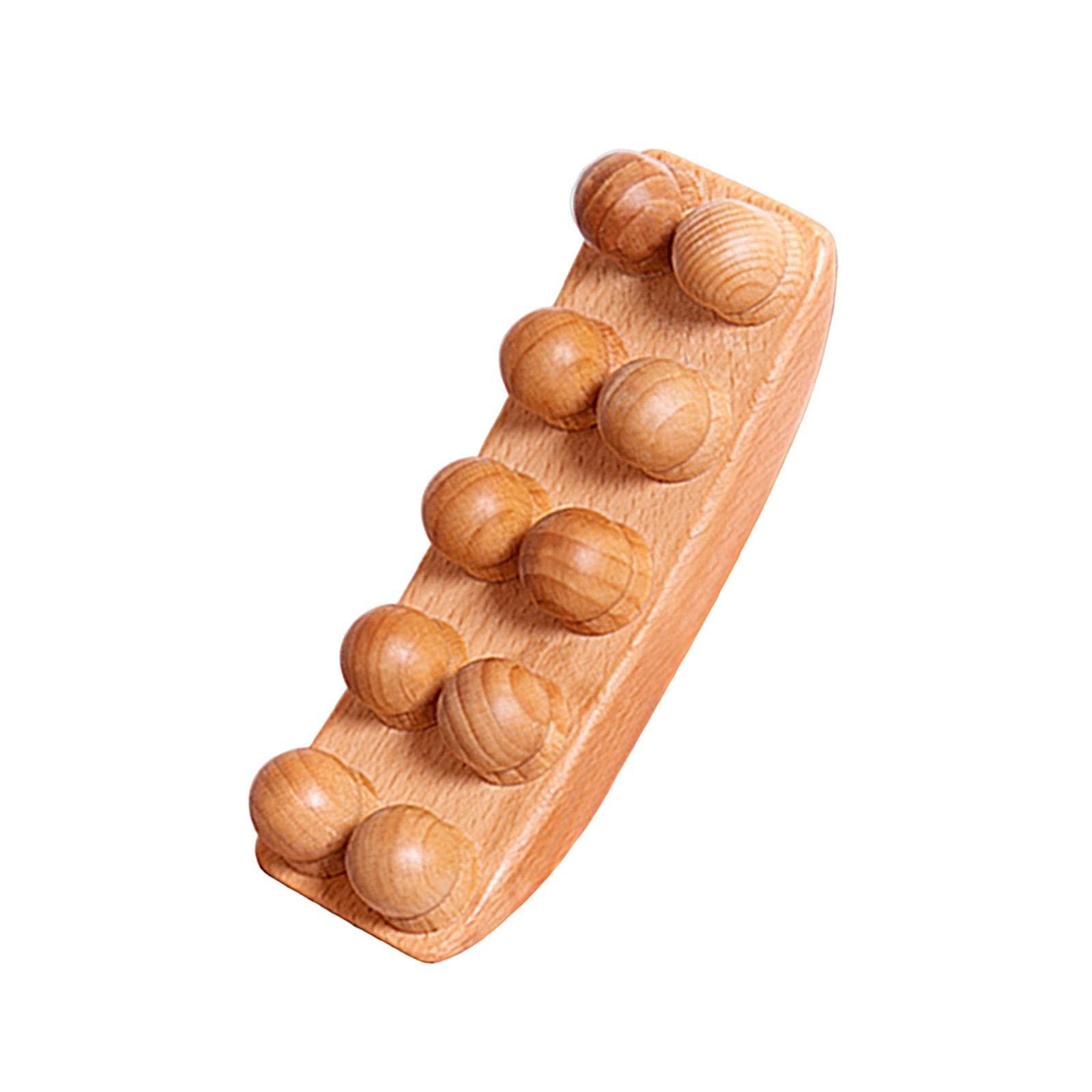 SECRET DESIRE SDR Wood Massage Stick Anti Cellulite 10 Balls Gua Sha Tool for Neck Shoulder Style A