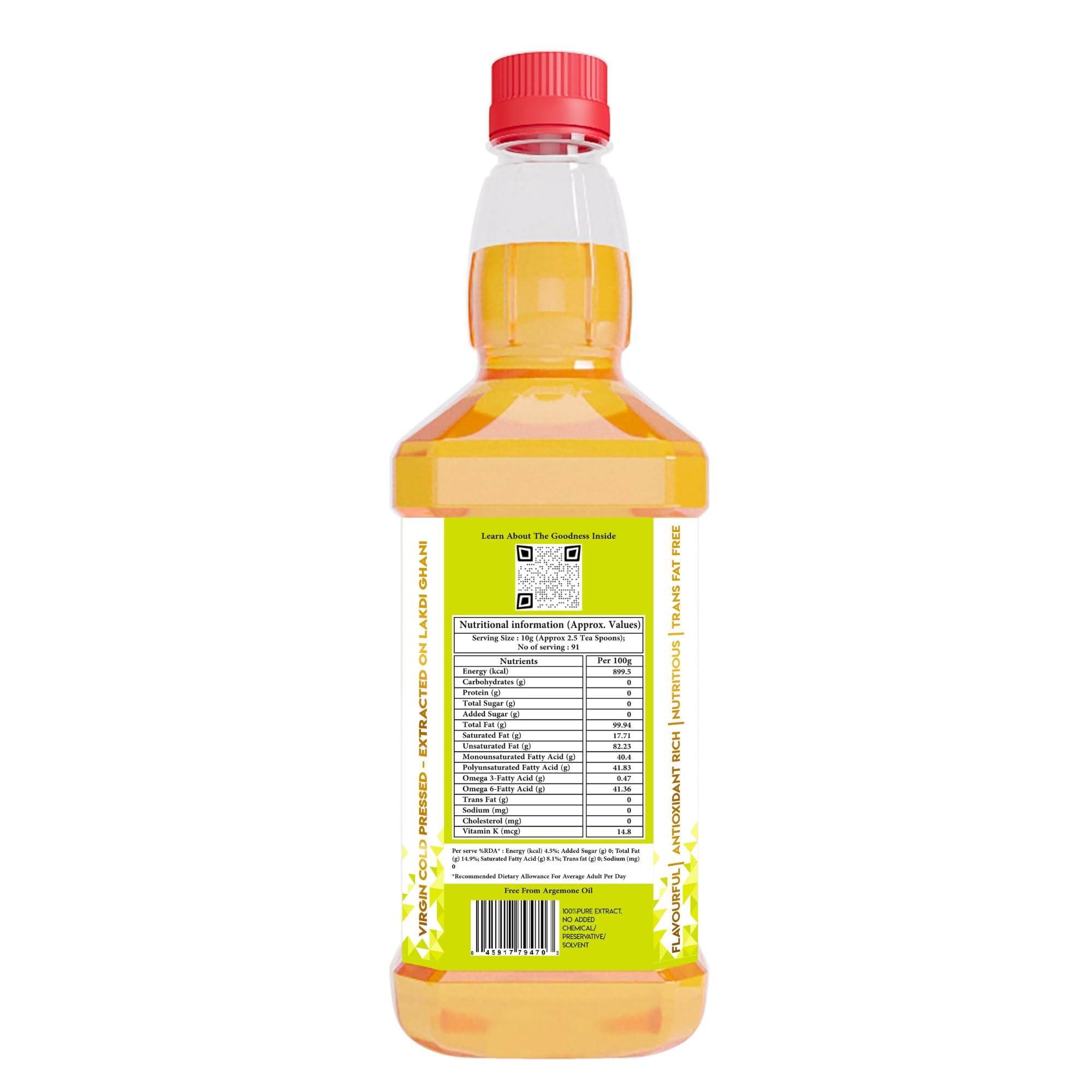 IndicWisdom IndicWisdom Wood Pressed Oils Combo 005 (2 liter Safflower Oil,1 liter Sesame Oil,1 liter Groundnut Oil) (Cold Pressed - Extracted on Wooden Churner) | Kolhu/Kacchi Ghani/Chekku