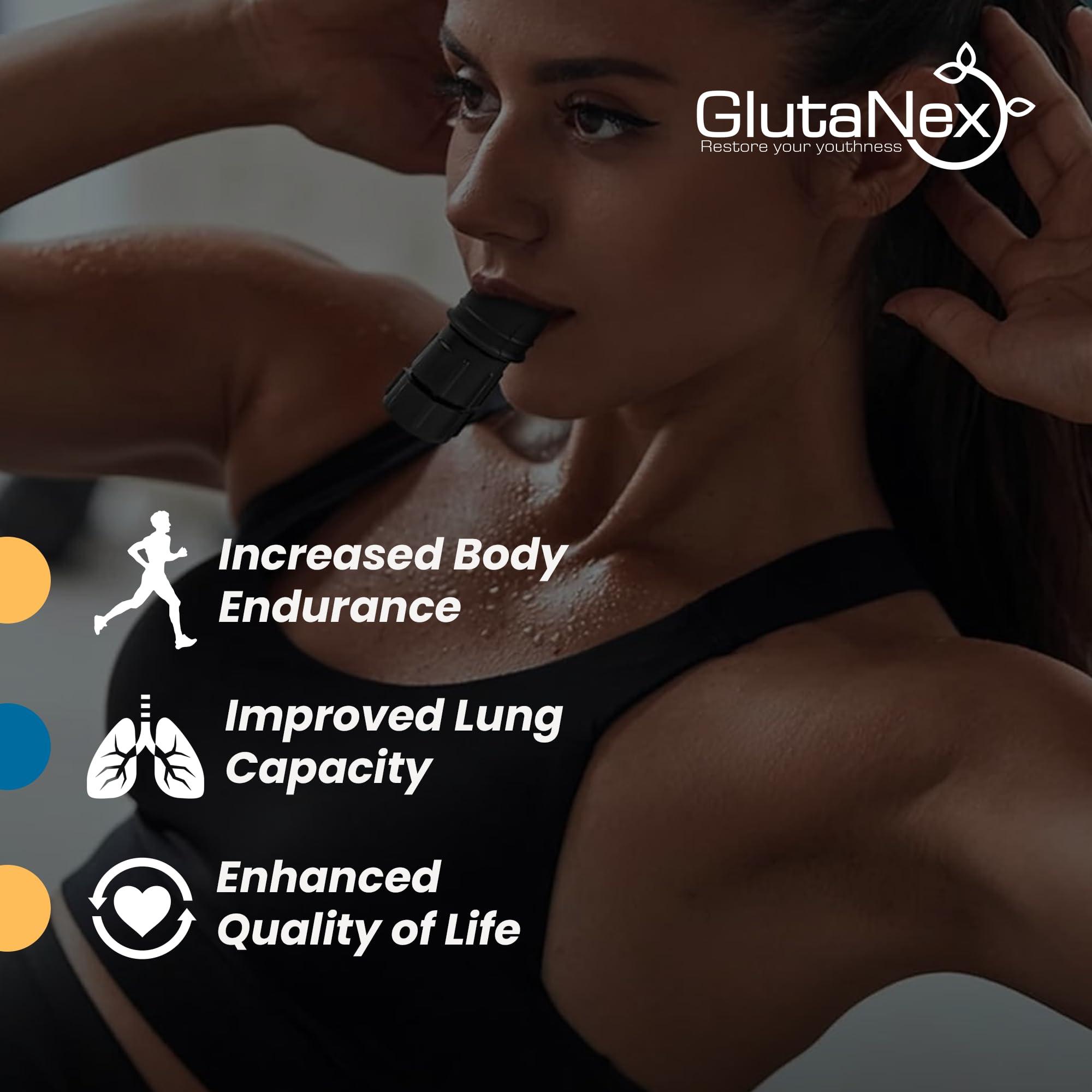 Glutanex Glutanex Breathing Trainer | Breathing Resistance Trainer for Oral and Muscular Exercise | Lung Capacity Exercise Device | Lung Exerciser Equipment for Respiratory Muscle Exercise | Men and Women | Black
