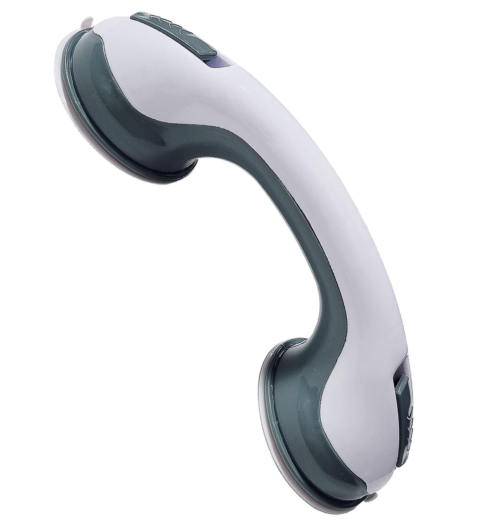 visen 12\' Portable Grab Bars for Bathroom,Ultra Grip Dual Locking Shower Handles for Elderly,Safety Suction Grab Bars for Shower,Balance Assit Hand Rail Support,Injury,Senior,Kids(Green, 12\"-Pack of 1)