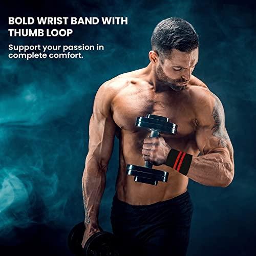 Venom Venom Wrist Wrap (1 Pair) 20 Inch Long, Wrist Supporter for Physiotherapy, Wrist Wrap, Hand Band with Adjustable Size Strap & Thumb Loop, Weight Lifting Wrap, Sports Training (Black & Grey)