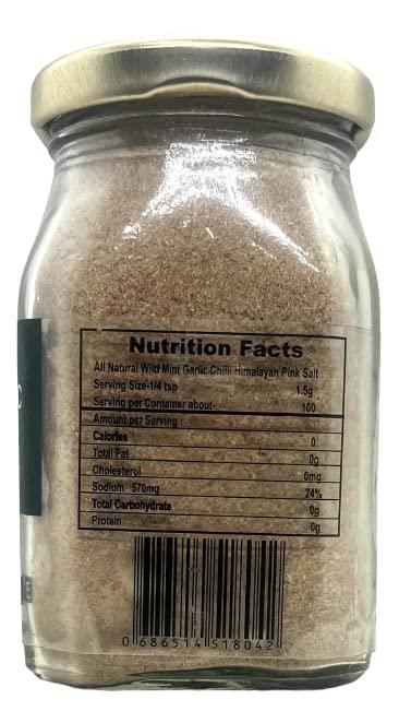 Artisan Palate Artisan Palate Wild Mint Chilli Garlic Himalayan Pink Salt Jar | All Natural | Seasoning for Dips, Fries, and Salad Dressings | 150 gms (Pack of 1)
