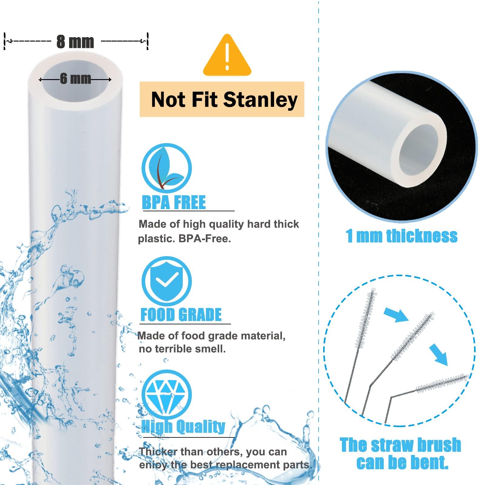 Greant [6-Pack]Greant Replacement Straws Compatible with Hydro Flask Wide Mouth Bottle Straw Lid with Straw Brush, BPA Free