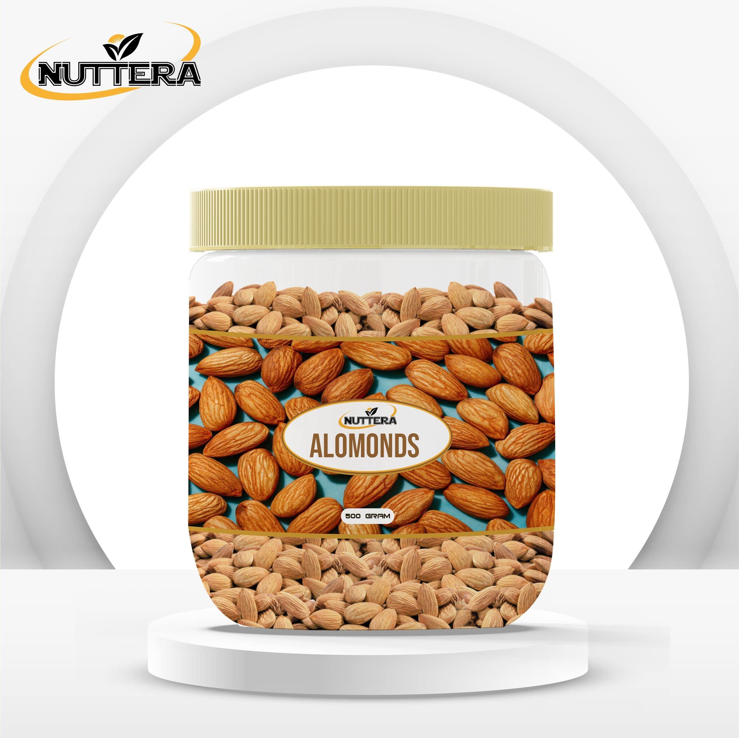 NUTTERA NUTTERA 100% Natural Premium Raw California Almonds 250 Gram | Dried | Nutritious & Delicious | Premium Badam Giri | High in Fiber | Rich in Vitamin E & Manganese | Dry Fruits | Whole Natural Badam