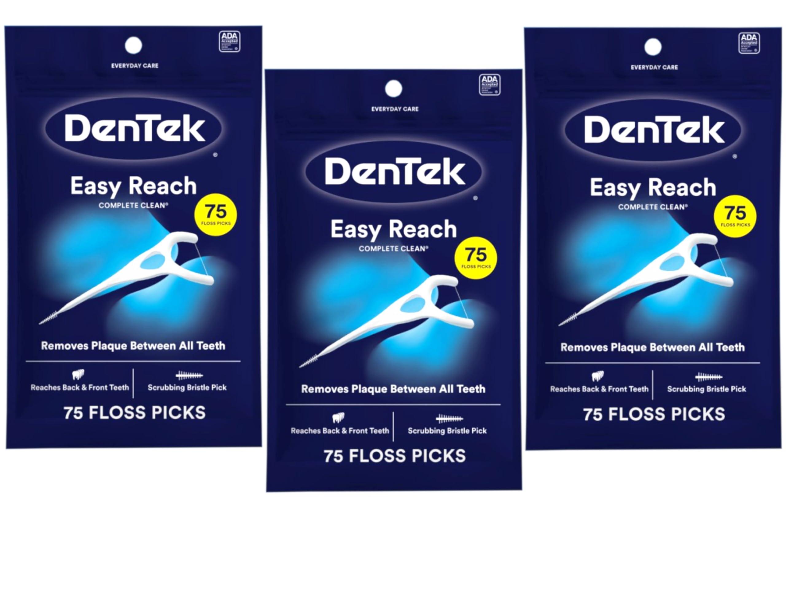 DenTek Dentek Floss Picks Complete Clean Back Teeth 75 Count (3 Pack)