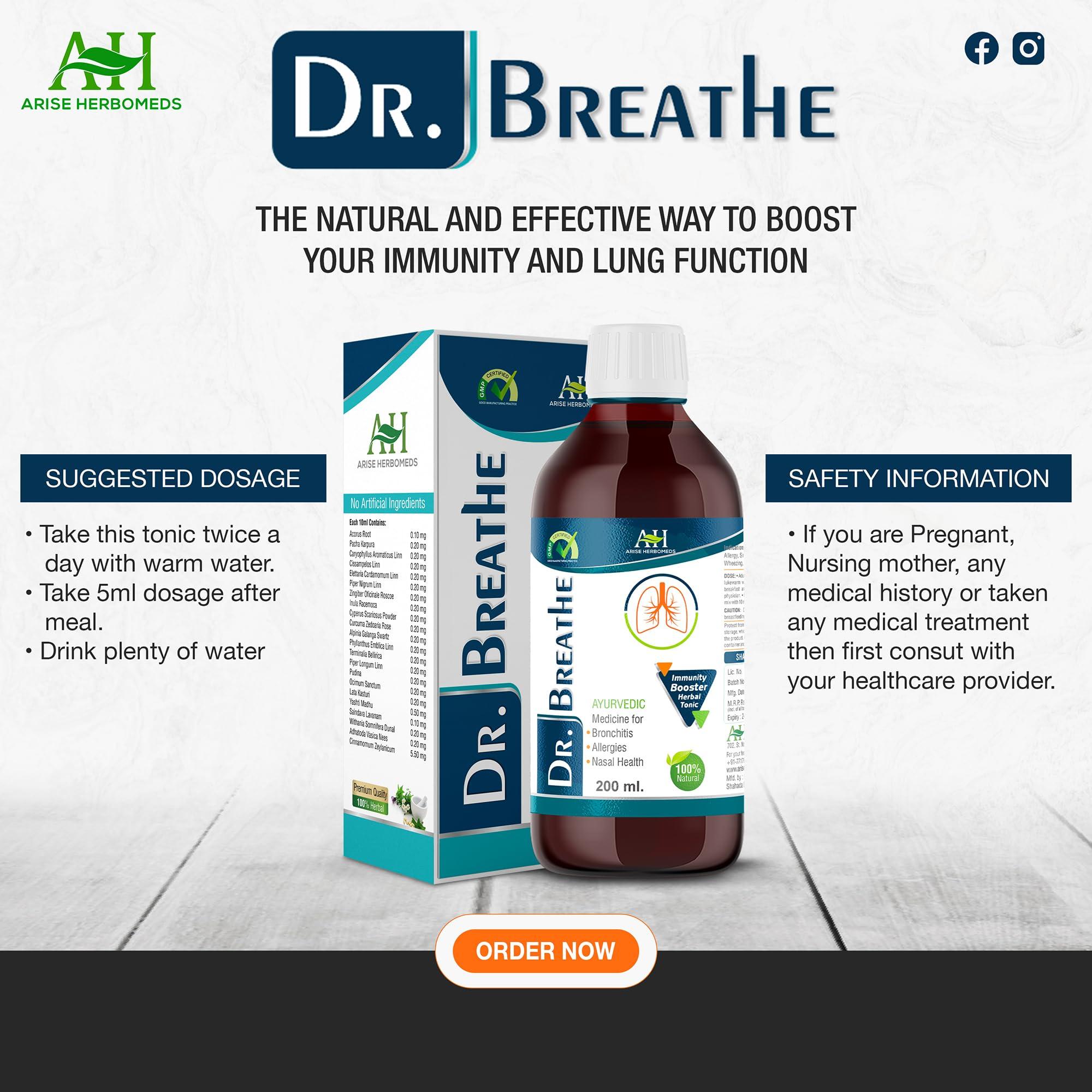 ARISE HERBOMEDS Dr. Breathe - Cough Kadha, Ayurvedic Medicine 200ml