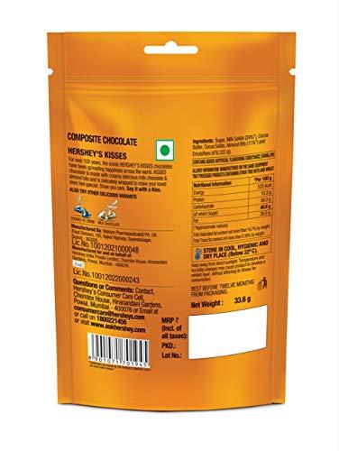 Hershey's Kisses Hershey's Kisses Almonds Chocolate, 33.6g (Pack of 8)