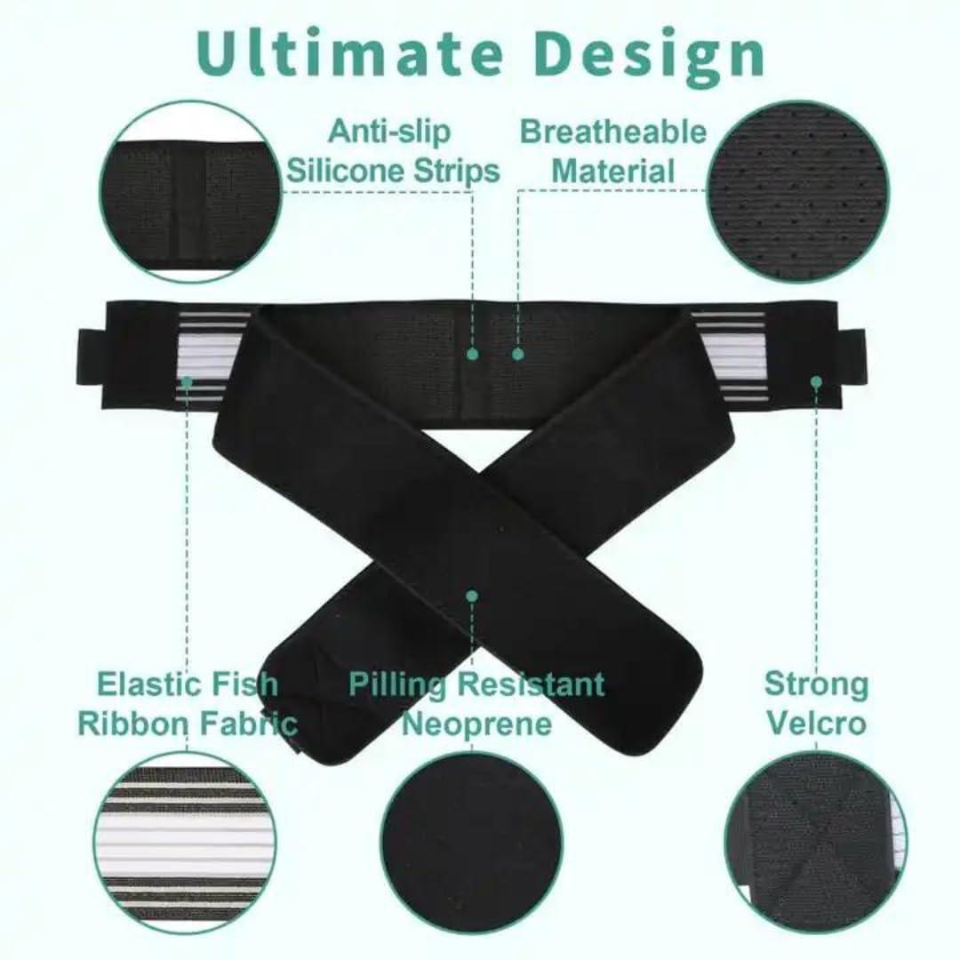 Generic Hip Belt - Instant Relief for Sciatica, Pelvic, Lower Back, Lumbar and Leg Pain | hip belt or Support for Women and Men | Anti-Slip Sciatic Nerve Brace, BLACK-WHITE Color|