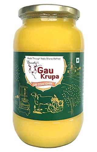 GauKrupa GauKrupa A2 Gir Cow Pure Gir Cow Desi Ghee A2 | a2 Bilona Method Desi Ghee | 100% Desi Gir Cow | Grassfed, Cultured, Premium & Traditional Ghee 1L (1000 Ml (Pack of 1))