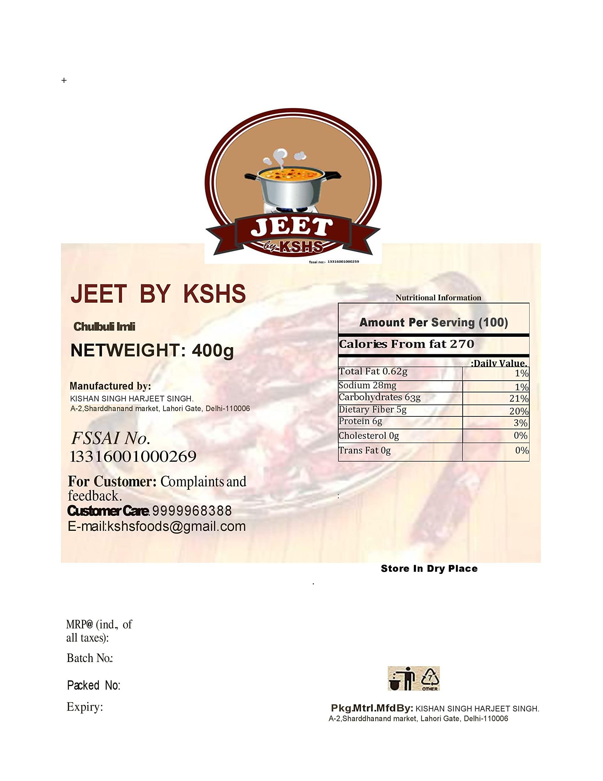 Kishan Singh Harjeet Singh JEET by KSHS Chulbuli Imli, 100 Grams, Lock-in Container, Pack of 4, Total Weight 400Grams
